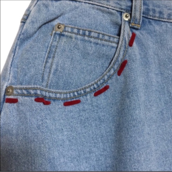 VINTAGE CERVELLE Jacket Skirt Set Embroidered Denim Jean Women’s Large LIKE NEW - Picture 10 of 16